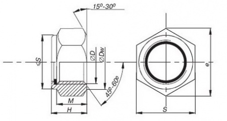 Гайка шестигранная Нерж/Сталь DIN 934-N